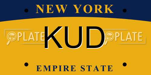KUD New York License Plate