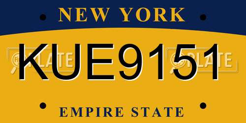 KUE9151 New York License Plate