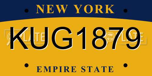 KUG1879 New York License Plate