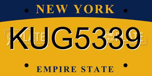 KUG5339 New York License Plate