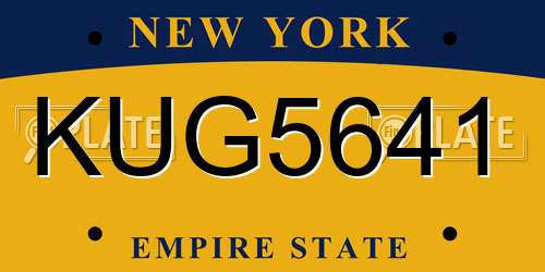 KUG5641 New York License Plate