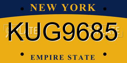 KUG9685 New York License Plate