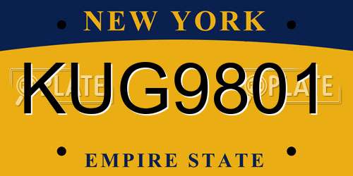 KUG9801 New York License Plate