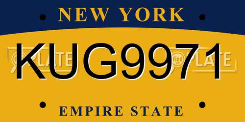 KUG9971 New York License Plate