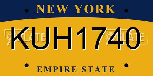 KUH1740 New York License Plate