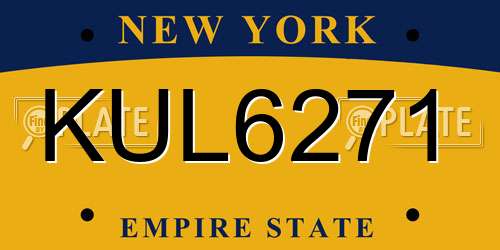 KUL6271 New York License Plate