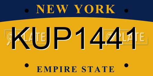 KUP1441 New York License Plate
