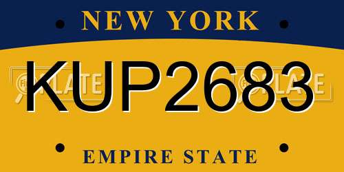 KUP2683 New York License Plate