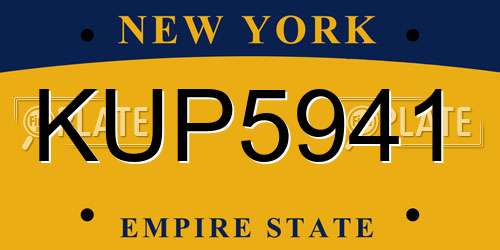 KUP5941 New York License Plate