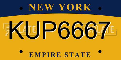 KUP6667 New York License Plate