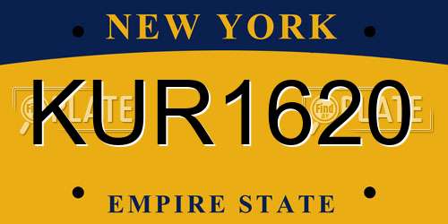 KUR1620 New York License Plate