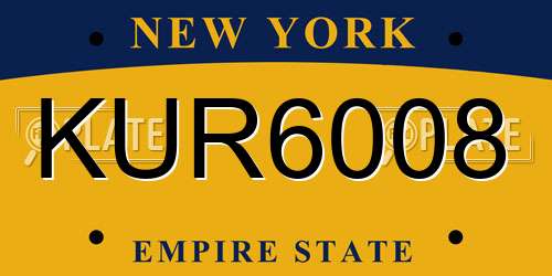 KUR6008 New York License Plate