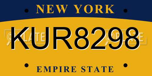 KUR8298 New York License Plate