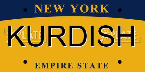 KURDISH New York License Plate