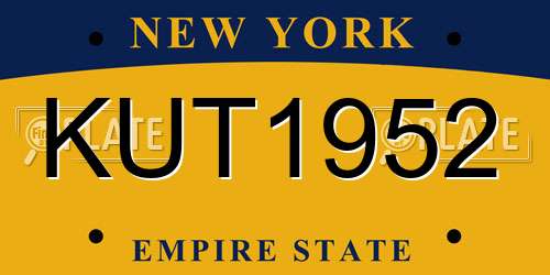 KUT1952 New York License Plate