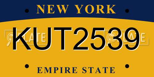 KUT2539 New York License Plate