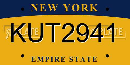 KUT2941 New York License Plate