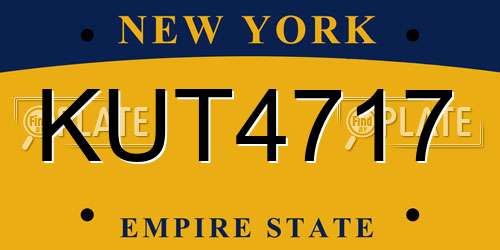 KUT4717 New York License Plate