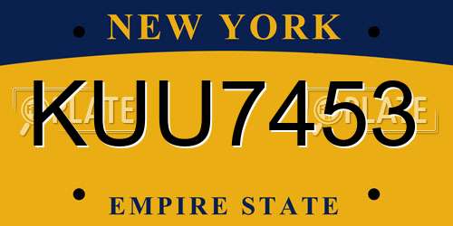 KUU7453 New York License Plate