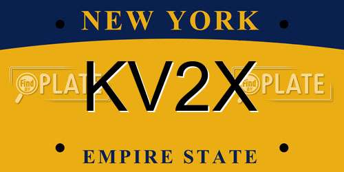 KV2X New York License Plate