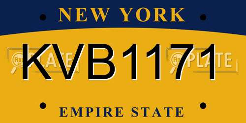 KVB1171 New York License Plate