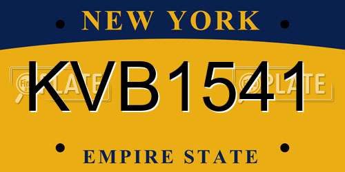 KVB1541 New York License Plate