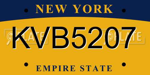KVB5207 New York License Plate