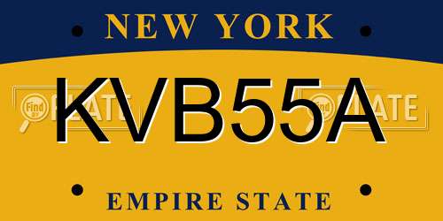 KVB55A New York License Plate