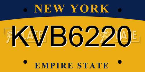 KVB6220 New York License Plate