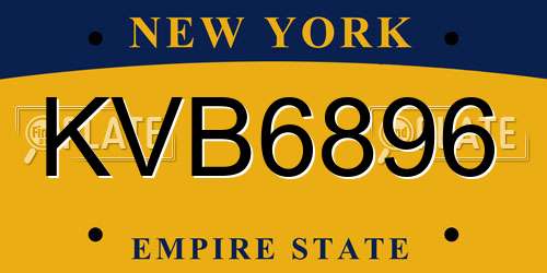 KVB6896 New York License Plate