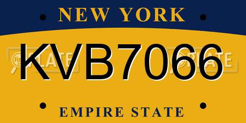 KVB7066 New York License Plate