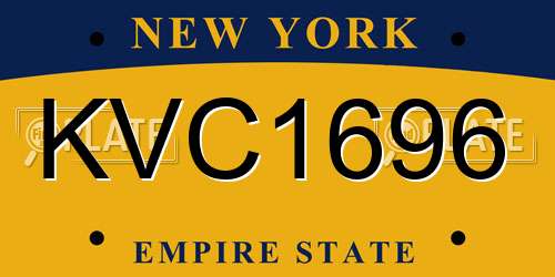 KVC1696 New York License Plate