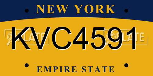 KVC4591 New York License Plate