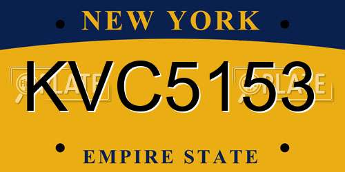 KVC5153 New York License Plate