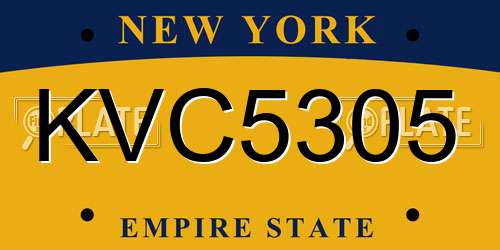 KVC5305 New York License Plate