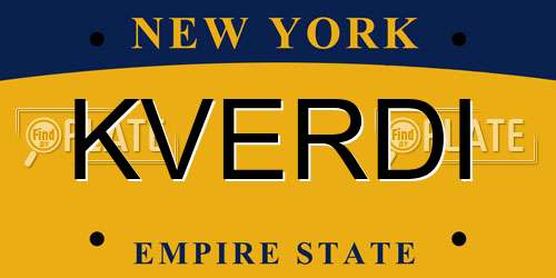KVERDI New York License Plate