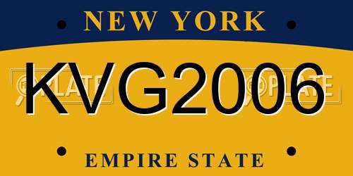 KVG2006 New York License Plate