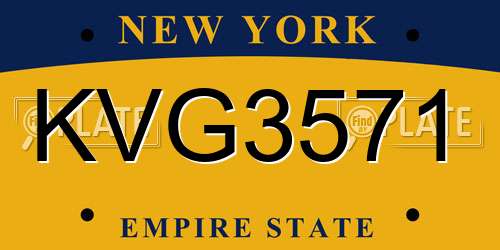 KVG3571 New York License Plate