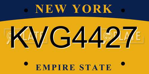 KVG4427 New York License Plate