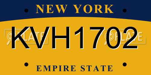 KVH1702 New York License Plate