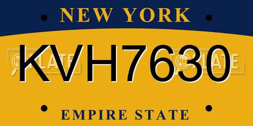 KVH7630 New York License Plate