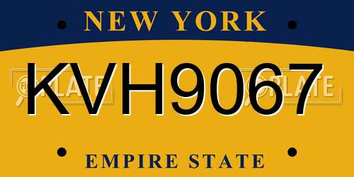KVH9067 New York License Plate