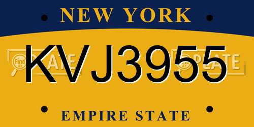 KVJ3955 New York License Plate
