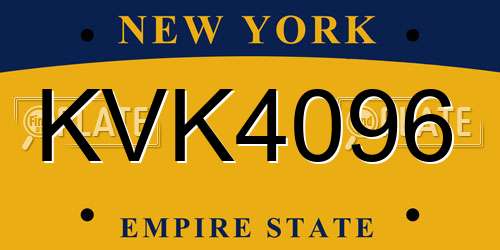 KVK4096 New York License Plate