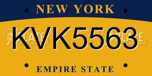 KVK5563 New York License Plate