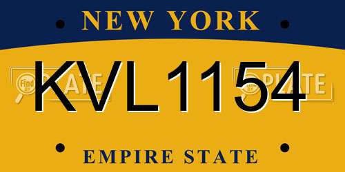 KVL1154 New York License Plate