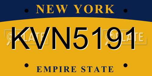 KVN5191 New York License Plate