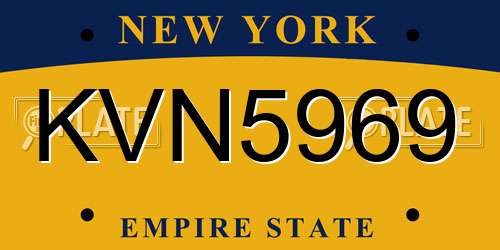 KVN5969 New York License Plate