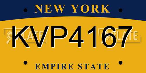 KVP4167 New York License Plate