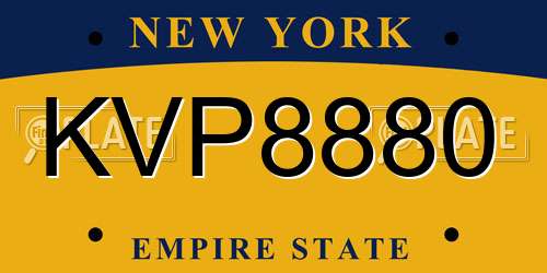 KVP8880 New York License Plate
